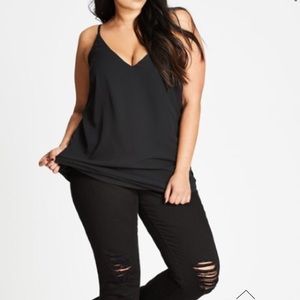 City Chic Simple Double Layer Chiffon Camisole NWT